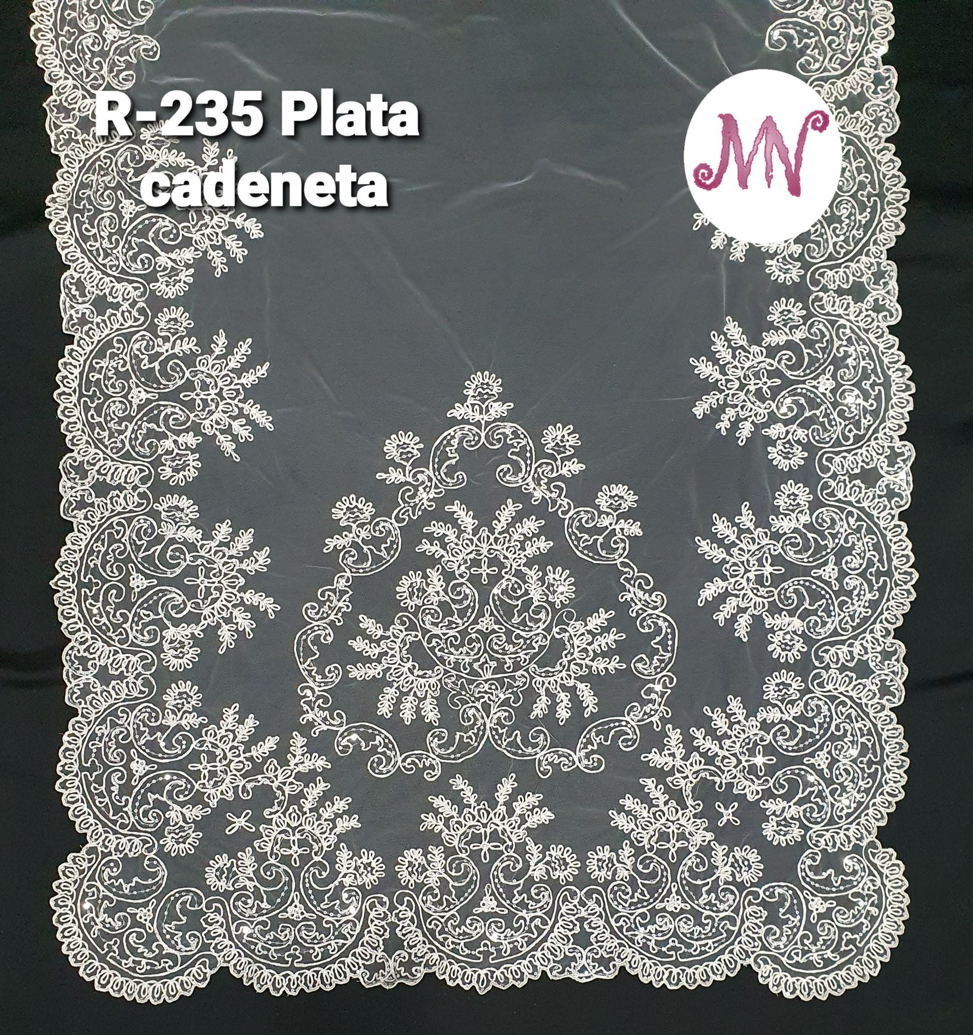MANTELETAS DE TUL, CADENETA PLATA T-110 REF- 235