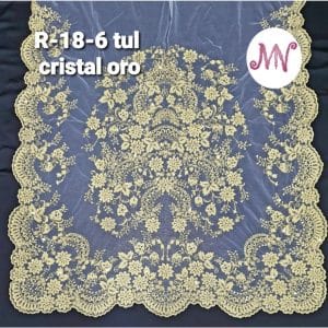 Manteleta oro tul cristal cadeneta R 18-6
